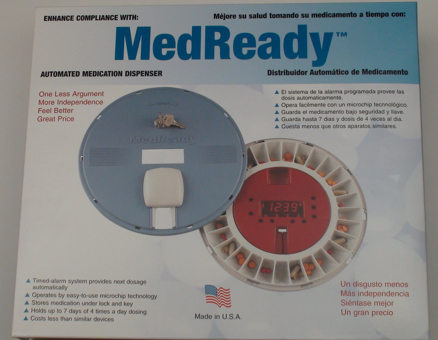 MedReady MR-357FL Pill Dispenser w SMS/Email Alerts & Light